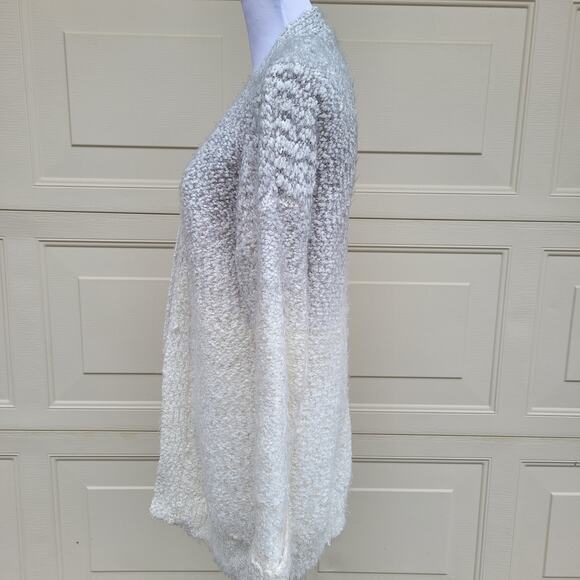 ruby moon Ombre Super Soft Open Cardigan Cream to Gray Metallic Gold Threads - Picture 2 of 10